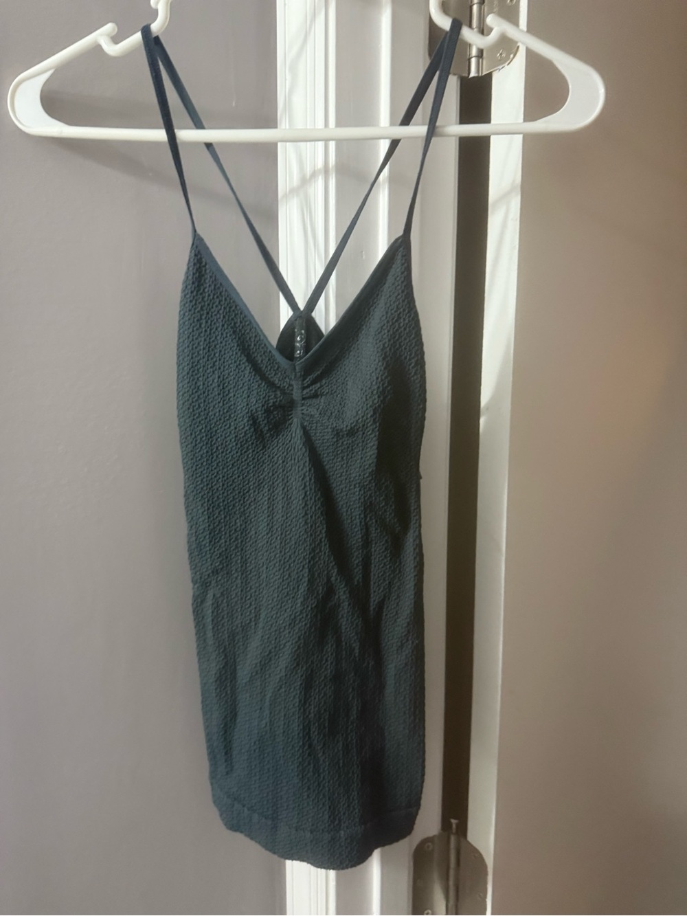 BKE Waffle Knit Crisscross Cami - Teal